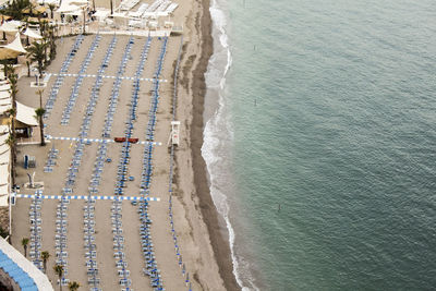 High angle view of beach