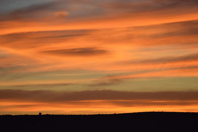 Scenic view of dramatic sky during sunset