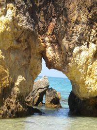 Rock formation in sea