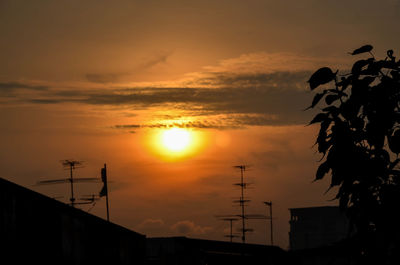 Silhouette tree against sky during sunset