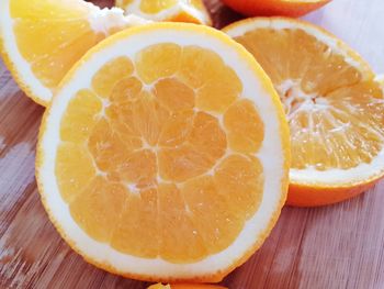 High angle view of orange on table