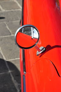 Close-up of side-view mirror