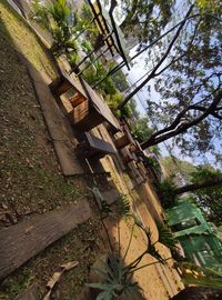 Low angle view of old abandoned building