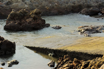 Rocks in sea