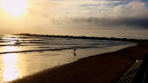 Scenic view of sea at sunset
