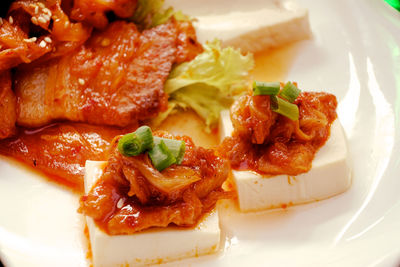 Close-up of served food