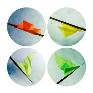 Colorful balloons over white background