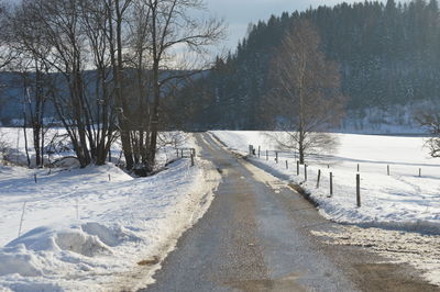 Scenic view of snow covered landscape