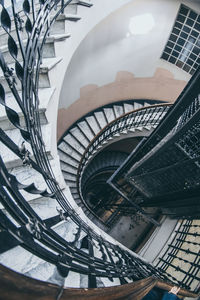 Low angle view of spiral staircase