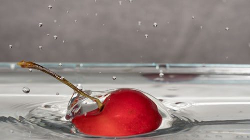 Close-up of water drops on glass