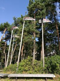 Low angle view of trees against sky