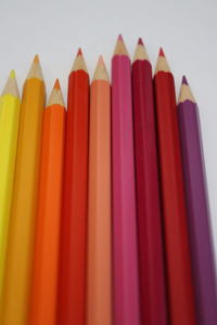 Close-up of multi colored pencils