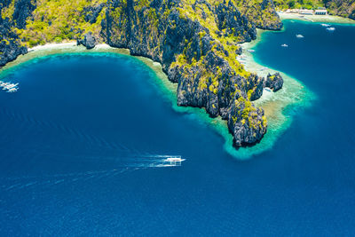 High angle view of sea shore