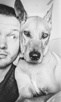 Portrait of man with dog
