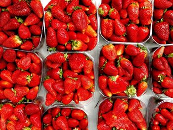 Full frame shot of strawberries for sale