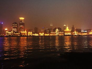 Illuminated city at night