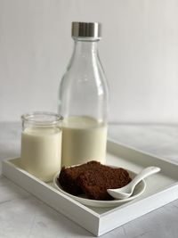 Close-up of drink in glass on table