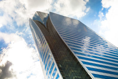 Low angle view of modern building against sky