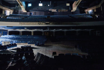 High angle view of people at illuminated building