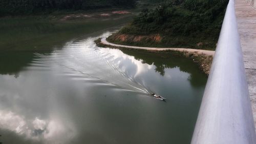 High angle view of lake
