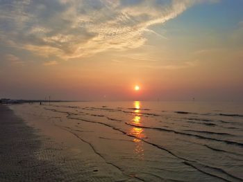 Scenic view of sea during sunset