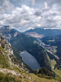 High angle view of townscape against sky