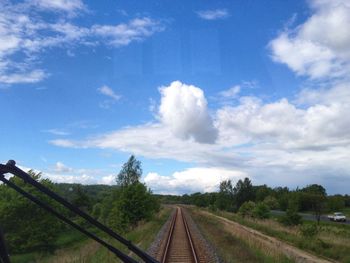 Railroad track on road