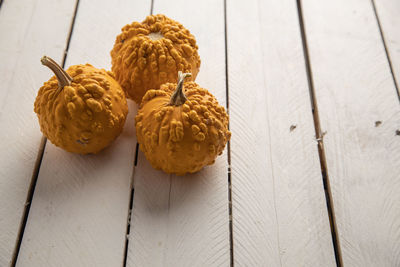 High angle view of fruits on table