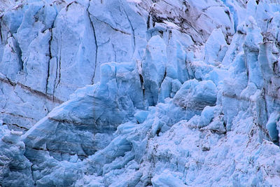 Blue ice of a glacier in glacier bay, alaska, usa.