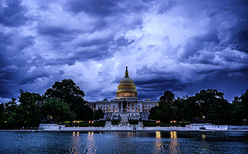 View of building against cloudy sky