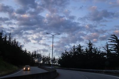 Cars on road at night
