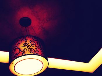 Lamp post in dark room