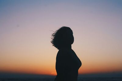 Scenic view of sea at sunset
