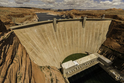 High angle view of dam