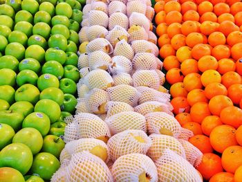 Full frame shot of fruits for sale in market