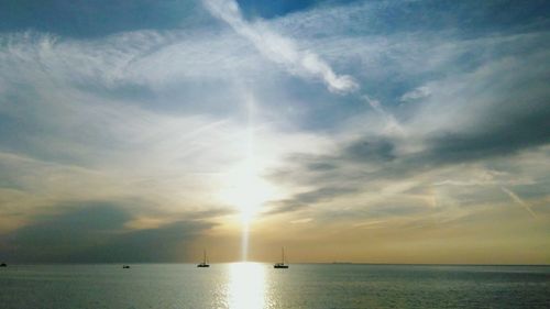 Scenic view of sea at sunset