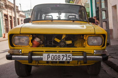 View of yellow truck