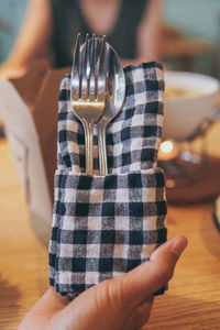 Close-up of woman holding ice cream