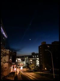 Illuminated city at night
