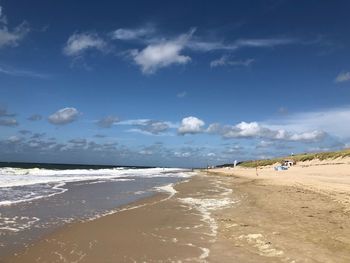 Scenic view of beach against sky