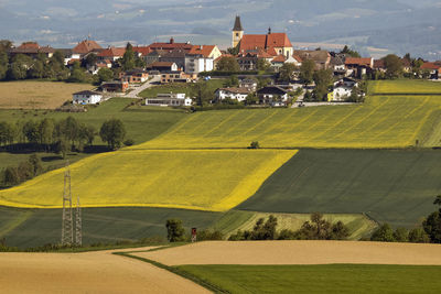 High angle view of townscape