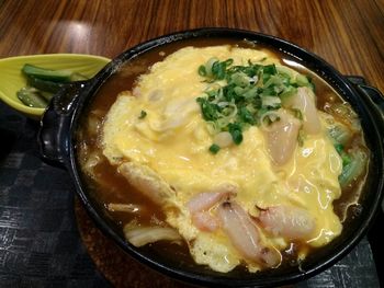 High angle view of food in bowl