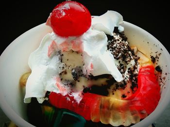 Close-up of ice cream in plate