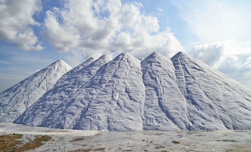 Scenic view of snowcapped mountain against sky