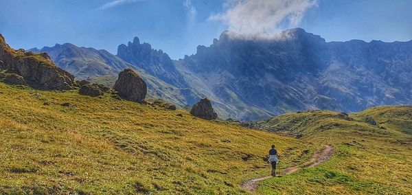 Scenic view of mountains against sky