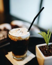 Close-up of coffee on table