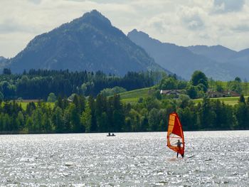 Scenic view of lake against mountains