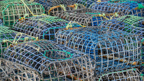Full frame shot of lobster traps