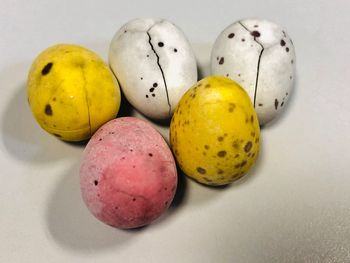 High angle view of fruits on table