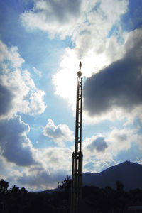 Low angle view of tower against sky